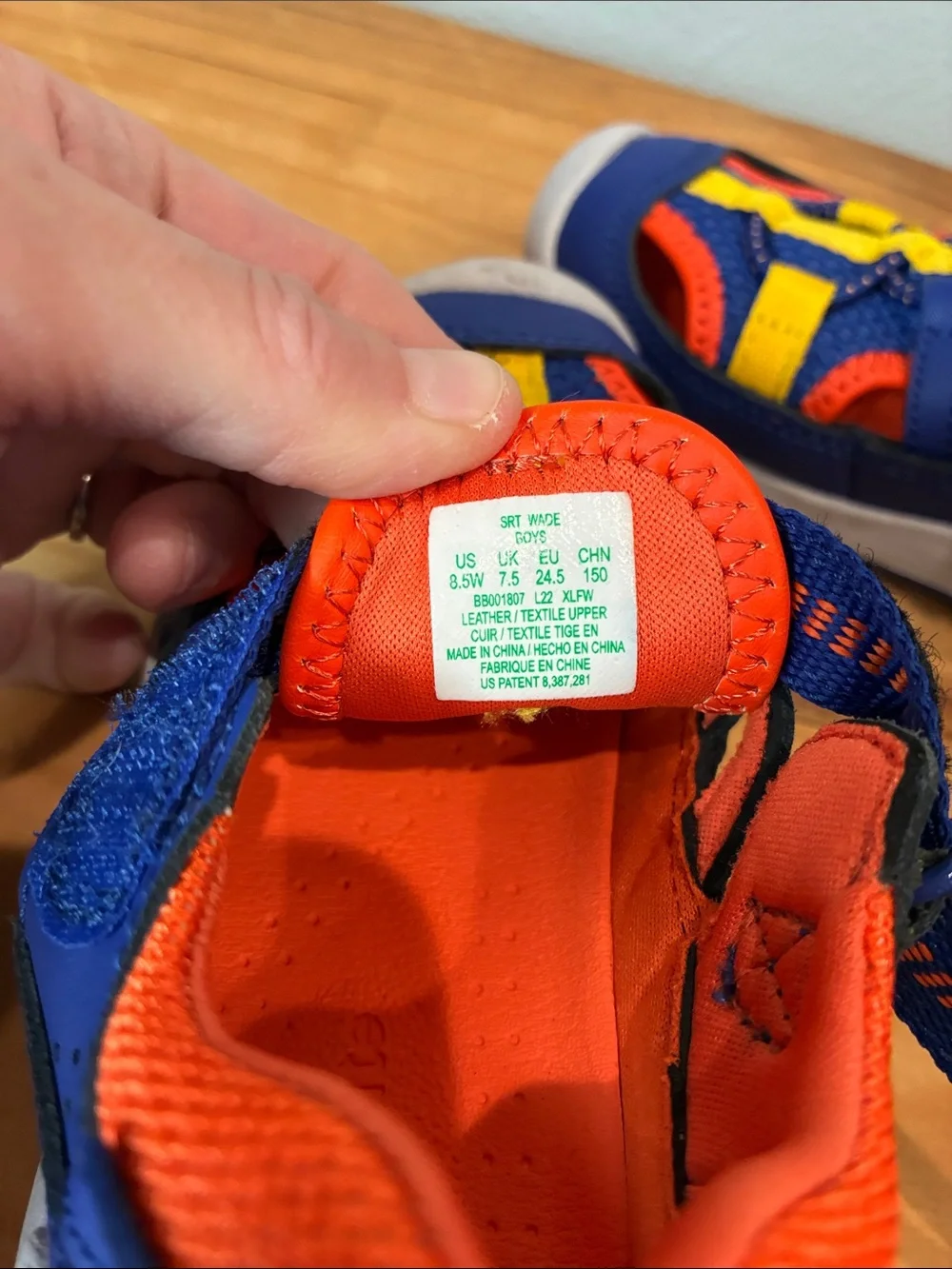 Kids Stride Rite Blue and Yellow Closed-Toe Sandal Sneakers‎